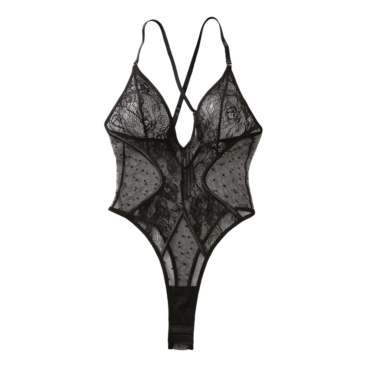 Black Lace Mesh Bodysuit